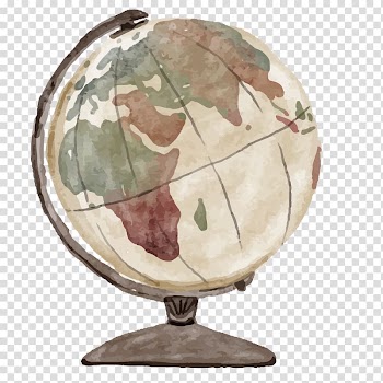 Brown globe illustration, Suitcase Baggage Travel Watercolor painting, globe transparent background PNG clipart