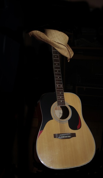 Brown Hat on Acoustic Guitar