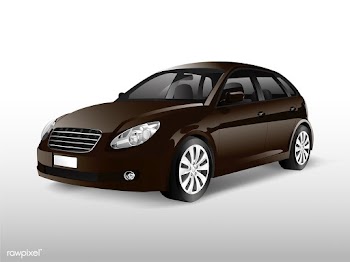 Brown hatchback car isolated on white vector | Free stock vector - 540295