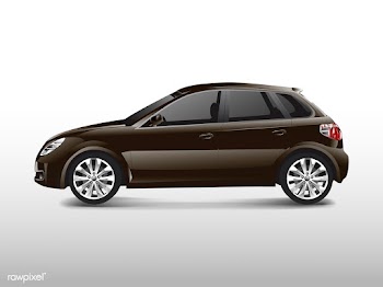 Brown hatchback car isolated on white vector | Free stock vector - 540310