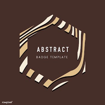 Brown hexagon abstract badge template vector | Free stock vector - 538025