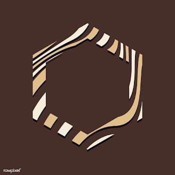 Brown hexagon abstract badge template vector | Free stock vector - 538080