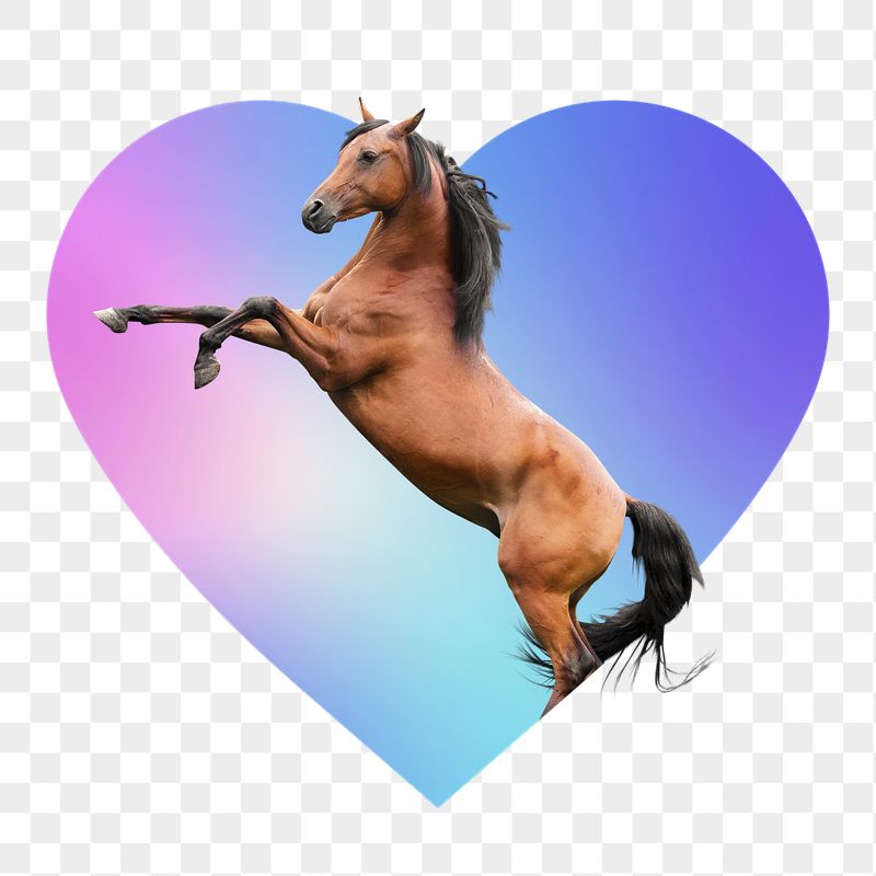 Brown horse png, heart badge | Free PNG - rawpixel