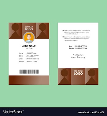 Brown id card 10 vector image