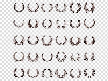 Brown leaf logo lot, Laurel wreath Tattoo Bay Laurel, Wheat pattern transparent background PNG clipart