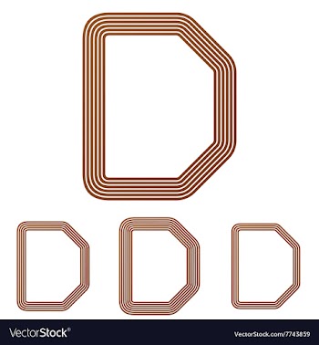 Brown letter d logo design set vector image