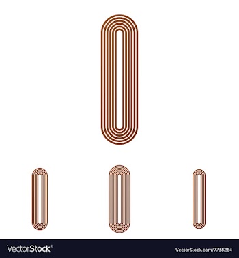 Brown line i logo design set vector image