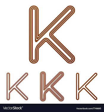 Brown line k logo design set vector image