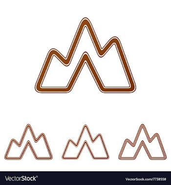 Brown line landscape logo design set vector image
