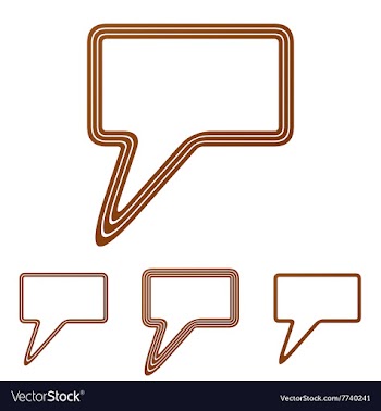 Brown line speech bubble logo design set vector image