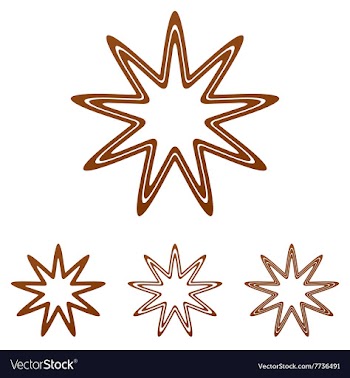 Brown line star logo design set vector image