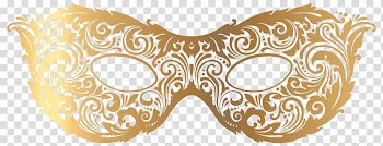 Brown masquerade mask illustration, Mask , Gold Carnival Mask transparent background PNG clipart