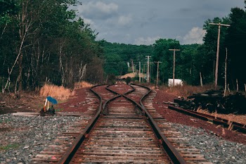 Brown Metal Train Railway