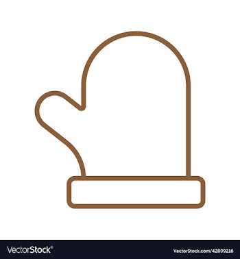 brown mitten line art icon