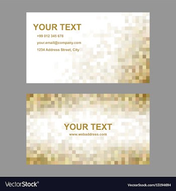 Brown mosaic business card template design vector image