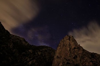 brown mountains during nighttime