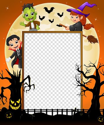 Brown, orange, and black halloween-themed frame template, Halloween Costume Cosplay, Halloween Border transparent background PNG clipart