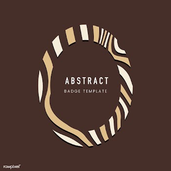 Brown oval abstract badge template vector | Free stock vector - 538076