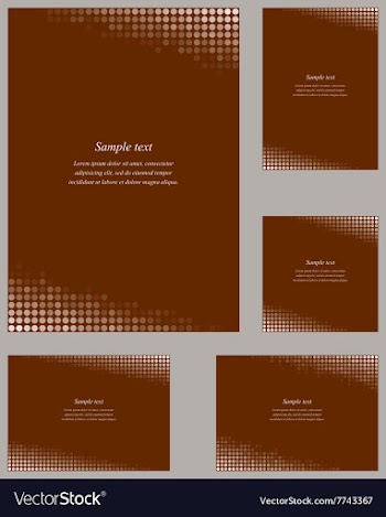 Brown page corner design template set vector image