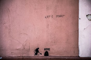brown painted wall with rat hole