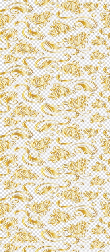 Brown paisley border template, Hand painted Golden Flower transparent background PNG clipart