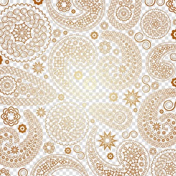 Brown paisley , Gold pattern material transparent background PNG clipart