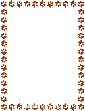 Brown Paw Print Border: Clip Art, Page Border, and Vector Graphics