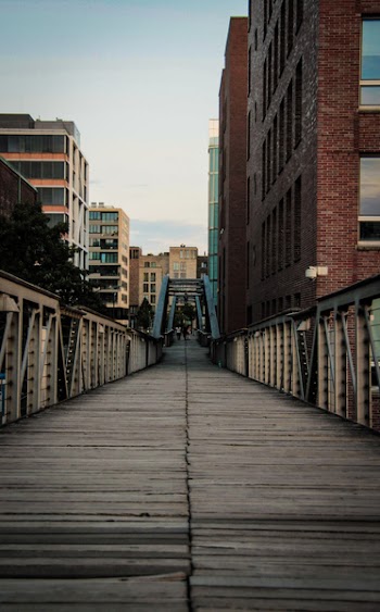 Brown Pedestrian Walkway in the City