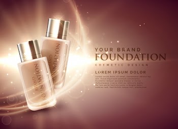 Brown perfume template Free Vector