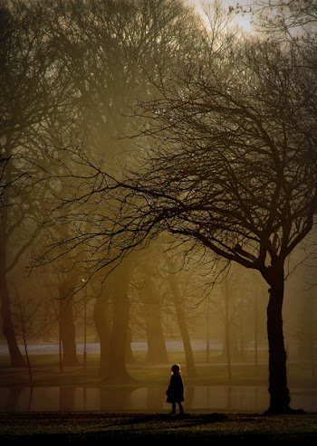 Brown Photo of Girl Standing Near Tree