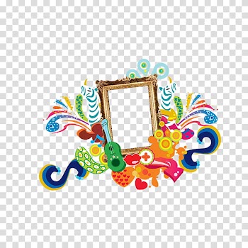 , brown, pink, and green frame filter transparent background PNG clipart