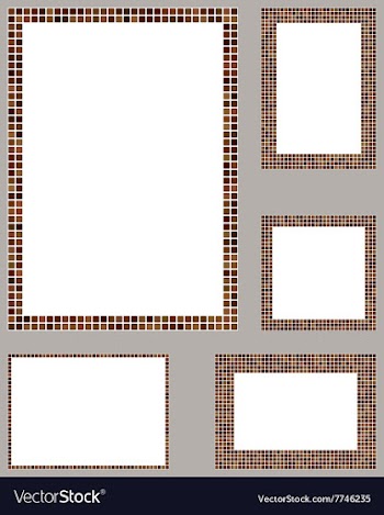 Brown pixel mosaic page layout template set vector image