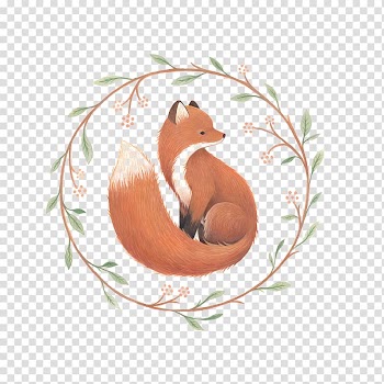 Brown racoon , Fox On Main Drawing Illustration, Hand-painted fox transparent background PNG clipart