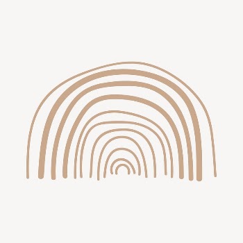 Brown rainbow collage element, abstract | Free PSD - rawpixel