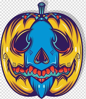 Brown, red, and blue pumpkin art, T-shirt Pumpkin Halloween, Creative pumpkin printing transparent background PNG clipart