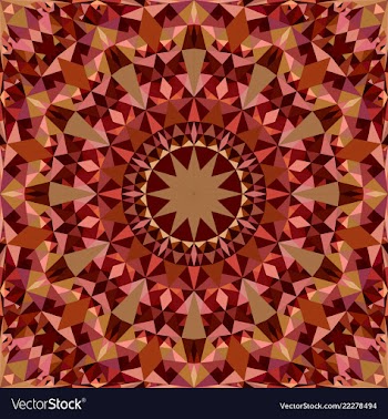 Brown repeating kaleidoscope pattern background vector image