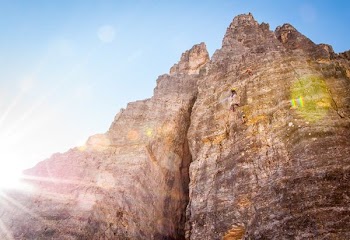 brown rock formation worm's eye photography