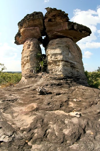 Brown Rock Monolith Under Blue Sky