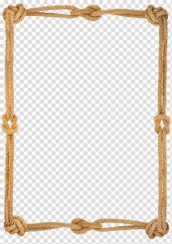 Brown rope, Rope Knot Hemp Knitting Woven fabric, Rope knot border transparent background PNG clipart