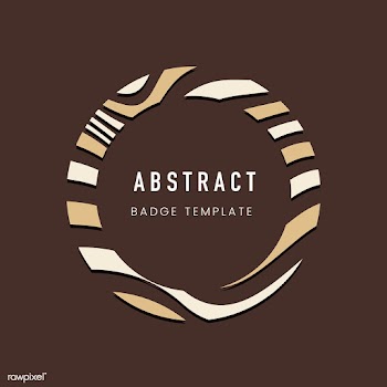Brown round abstract badge template vector | Free stock vector - 538107