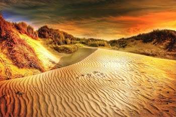 Brown Sand Under Gray Sky