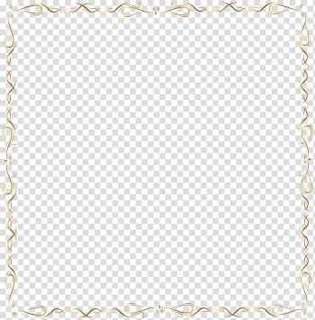 Brown scrolled frame , White Area Pattern, Golden Border transparent background PNG clipart