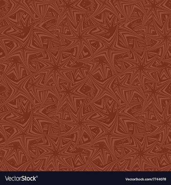Brown seamless curved star pattern background vector image
