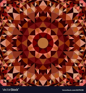 Brown seamless kaleidoscope pattern background vector image