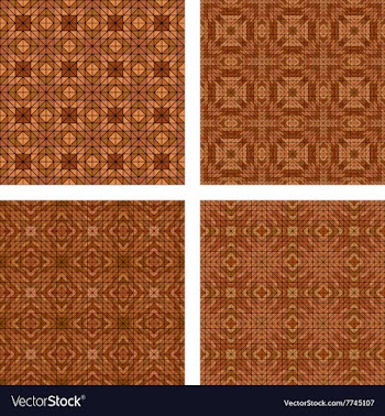 Brown seamless mosaic wallpaper set vector image