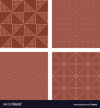Brown seamless triangle pattern background set vector image