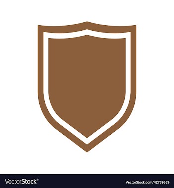 brown shield solid icon