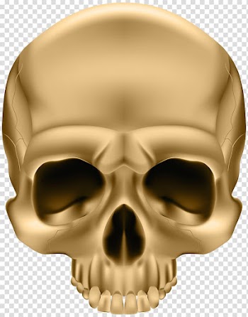 Brown skull illustration, Skull and crossbones Sticker Illustration, Golden Skull transparent background PNG clipart