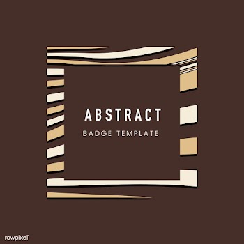 Brown square abstract badge template vector | Free stock vector - 538036