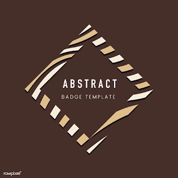 Brown square abstract badge template vector | Free stock vector - 538101